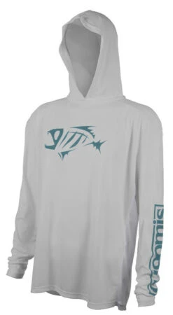 G.LOOMIS G Loomis Long Sleeve Hooded Tech Shirt - Pearl Grey - 2XL