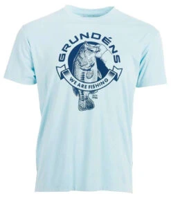 Grundens Tech Tee Bass Print Short Sleeve - Aquatic - Large