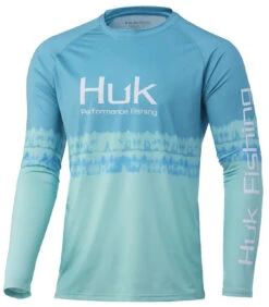 Huk Salt Stripe Pursuit Long Sleeve Shirt - Porcelain Blue - X-Large