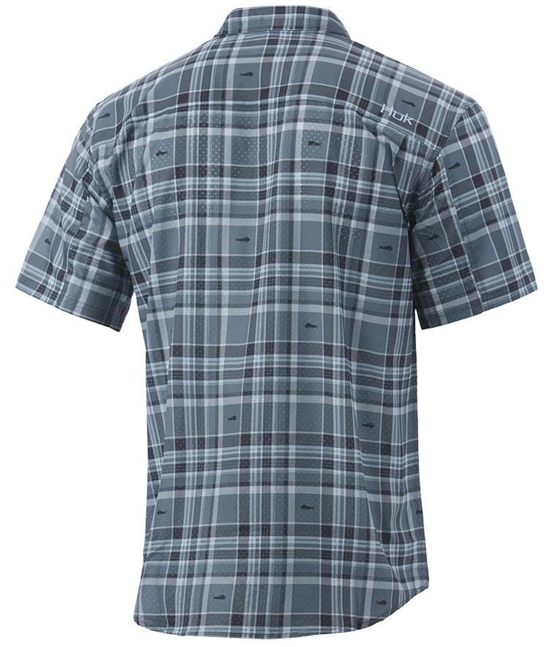 Huk Tide Point Fish Plaid Short Sleeve Shirt 2 Huk Tide Point Fish Plaid Short Sleeve Shirt - Image 2