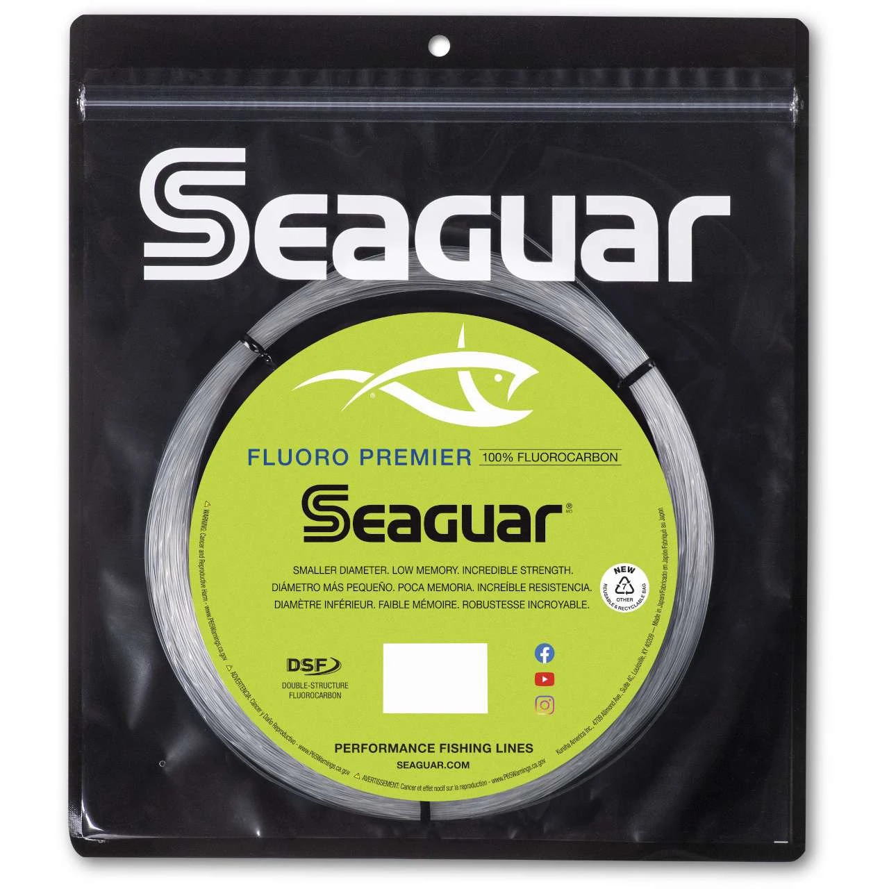 Seaguar Fluoro Premier Big Game Fluorocarbon Leader Material 25yds 1 Seaguar Fluoro Premier Big Game Fluorocarbon Leader Material 25yds