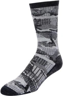 Simms Merino Midweight Hiker Sock - Hex Flo Camo Carbon - Large