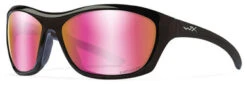 Wiley X WX Glory Sunglasses - Rose Gold Mirror Lens/Gloss Black Frame
